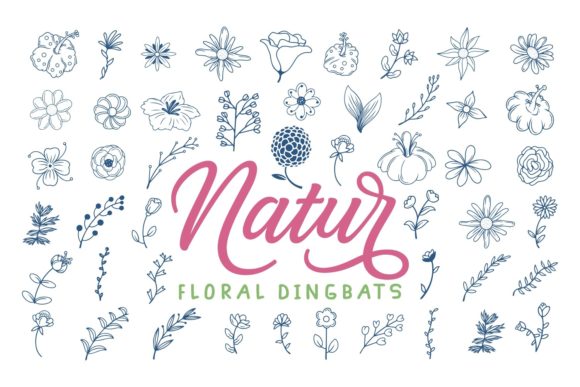 Natur: A Delicate Dingbats Font for Organic Design