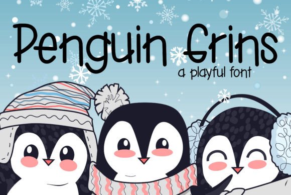 Penguin Grins: The Playful Display Font for Winter Designs